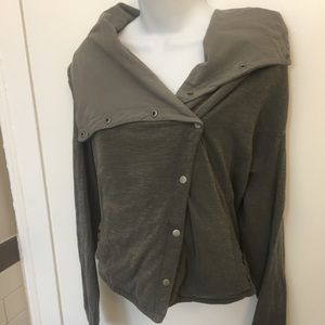Asymmetrical Soft Gray Hoodie Urban Outfitters